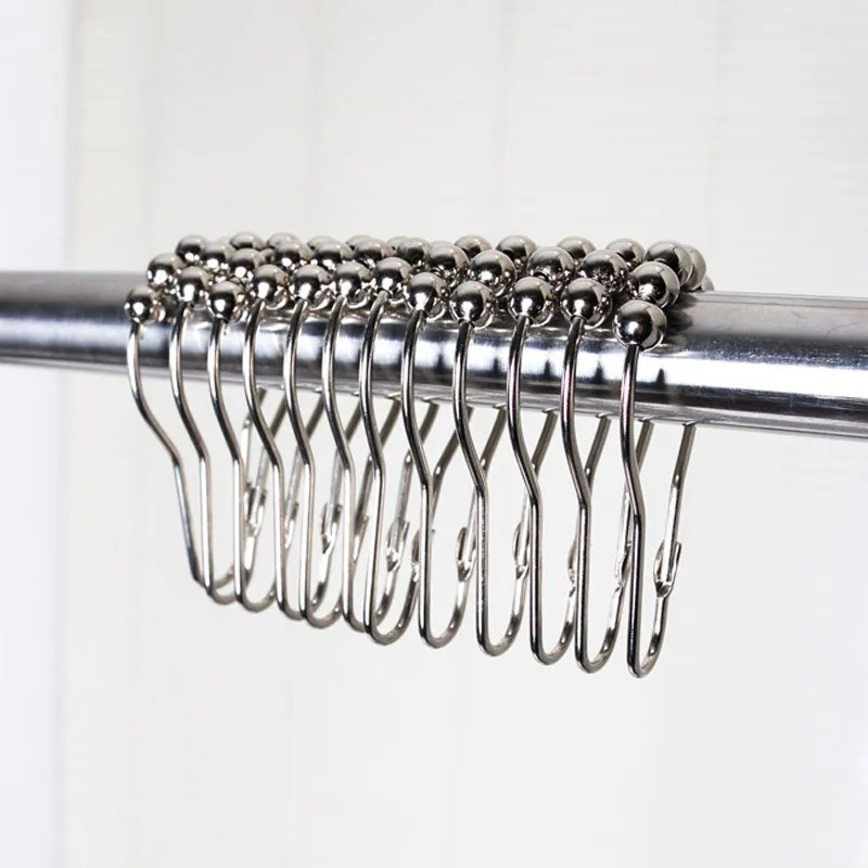 12pcs duş perdesi yüzük kancaları metal banyo klipsi kolay kayma kancaları cilalı perde kancaları