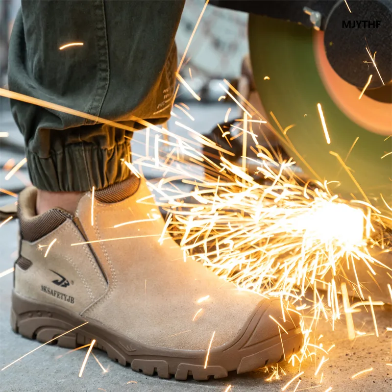 Mens slip top on safety shoes