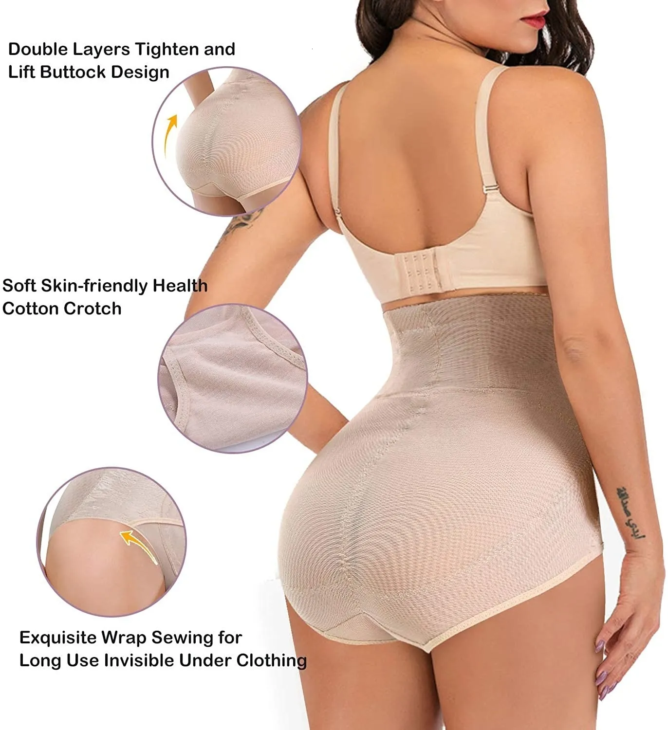 Womens Waist Tummy Control Panties Butt Lifter, Slimming Body