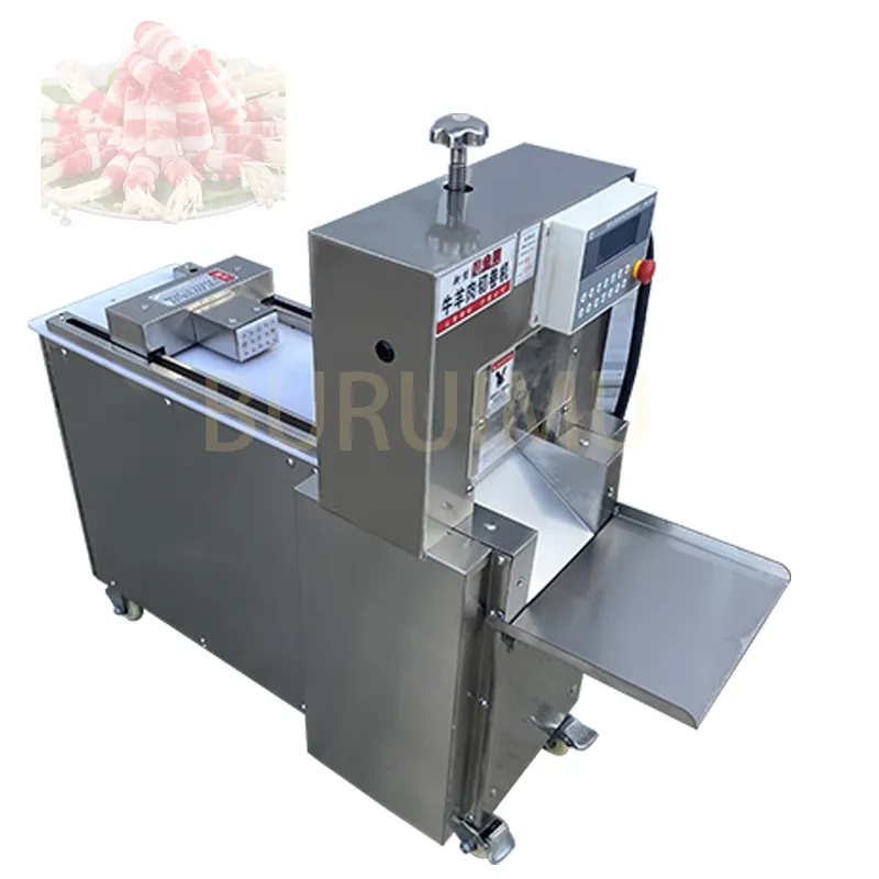 LEWIAO Automatic CNC Single Cut Lamb Roll Machine Electric Freeze Meat Cutting Machine Stainless Steel Mutton Rolls Cutting Machine