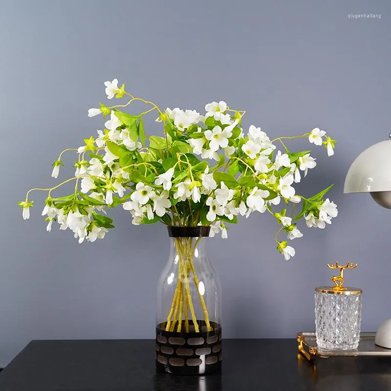 Декоративные цветы Искусственная утренняя слава 3-продуктная домохозяйственная растение мягкое украшение зеленого горшка офисное стол