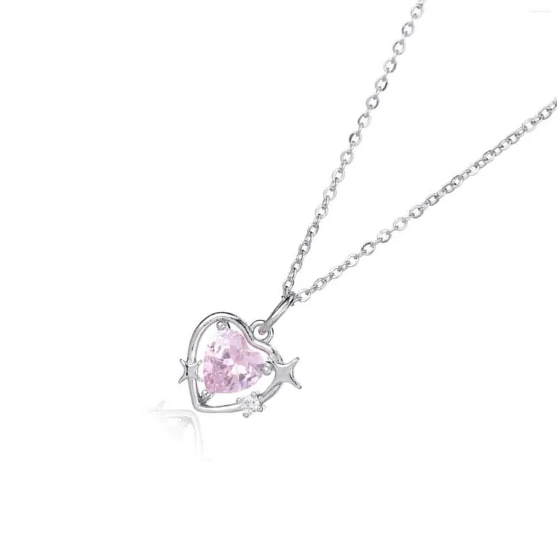 Anhänger Halsketten Rosa Herz Diamant Halskette Schmuck Dekoration Für Frauen Mädchen Dekorationen FS99