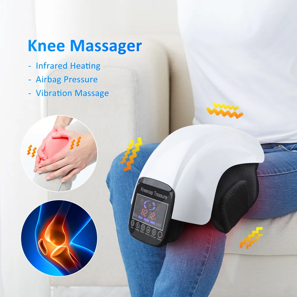 Leg Massagers Electric Heating Knee Pad Air Pressotherapy Massager Joint Infrared Therapy Arthritis Pain Relief Temperature Massage 230505