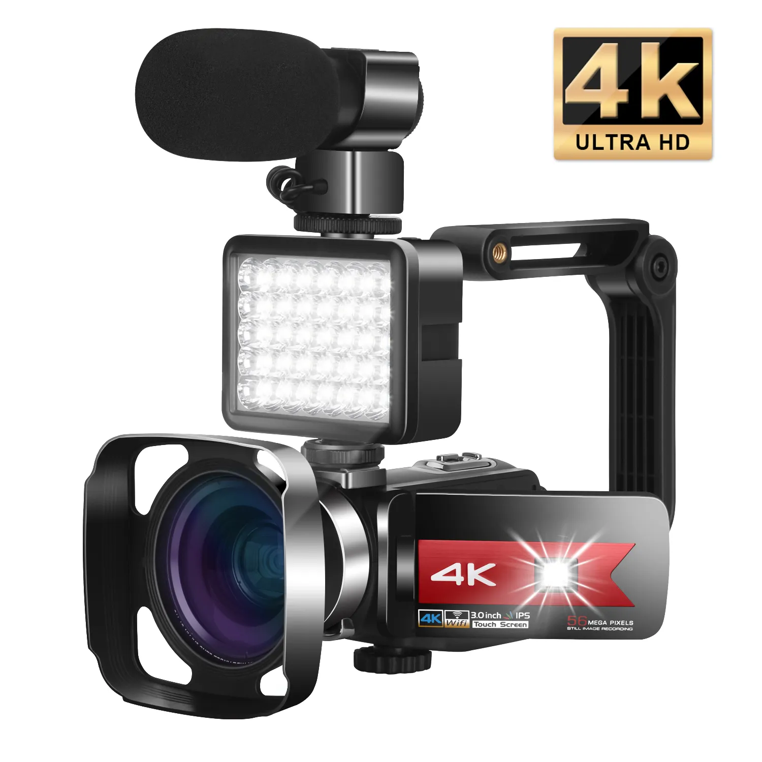 Camcorders 56MP 비디오 카메라 4K YouTube 라이브 스트림 Wi -Fi 웹캠 나이트 비전 16x 줌 Pogry 디지털 레코더 230505 용 캠코더