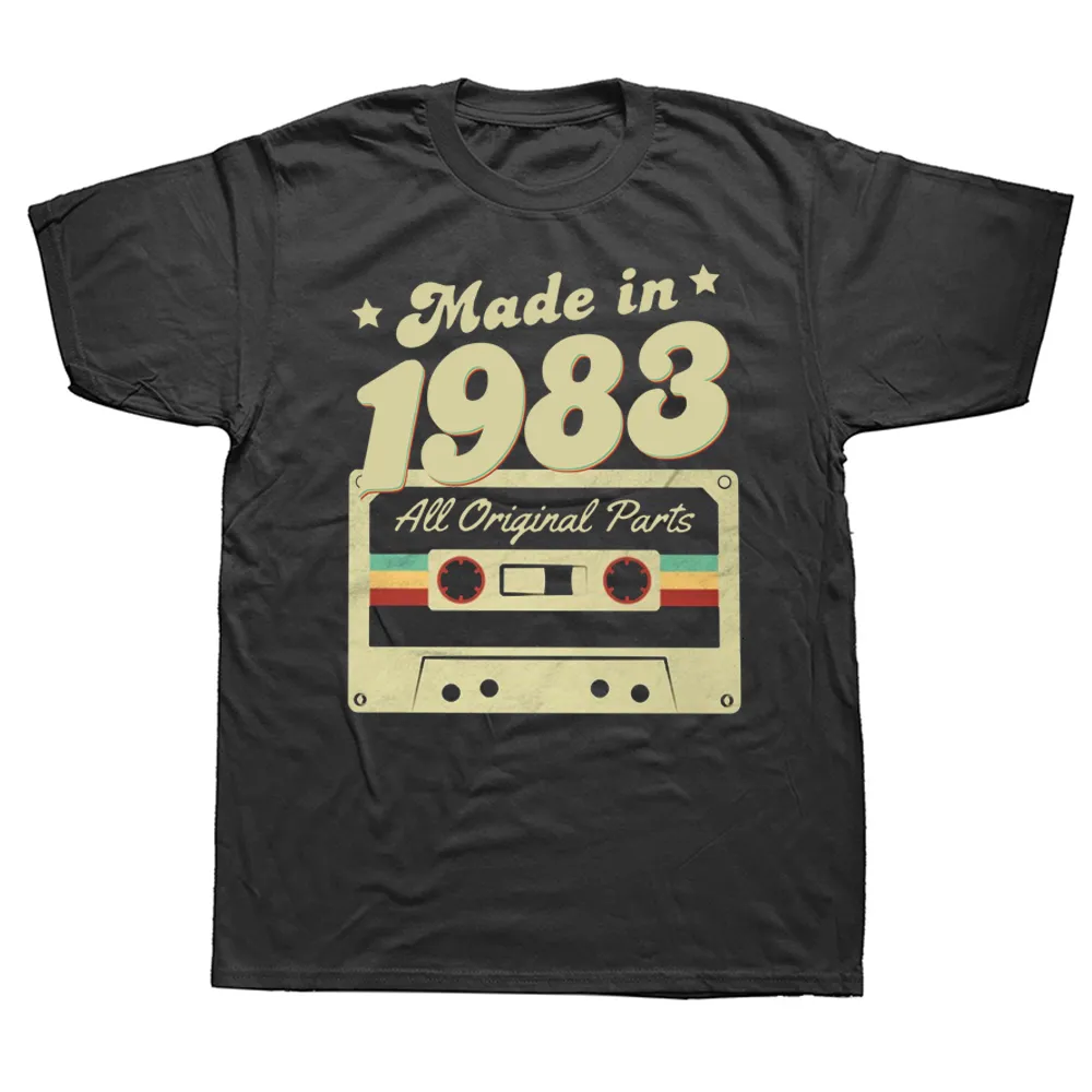 T-shirts voor heren grappige vintage gemaakt in 1983 t-shirt 40e verjaardag grafisch katoen streetwear korte mouw verjaardagscadeaus zomerstijl t-shirt mannen 230504