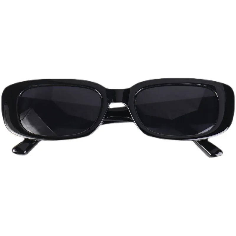 Womens black hot sale rectangle sunglasses
