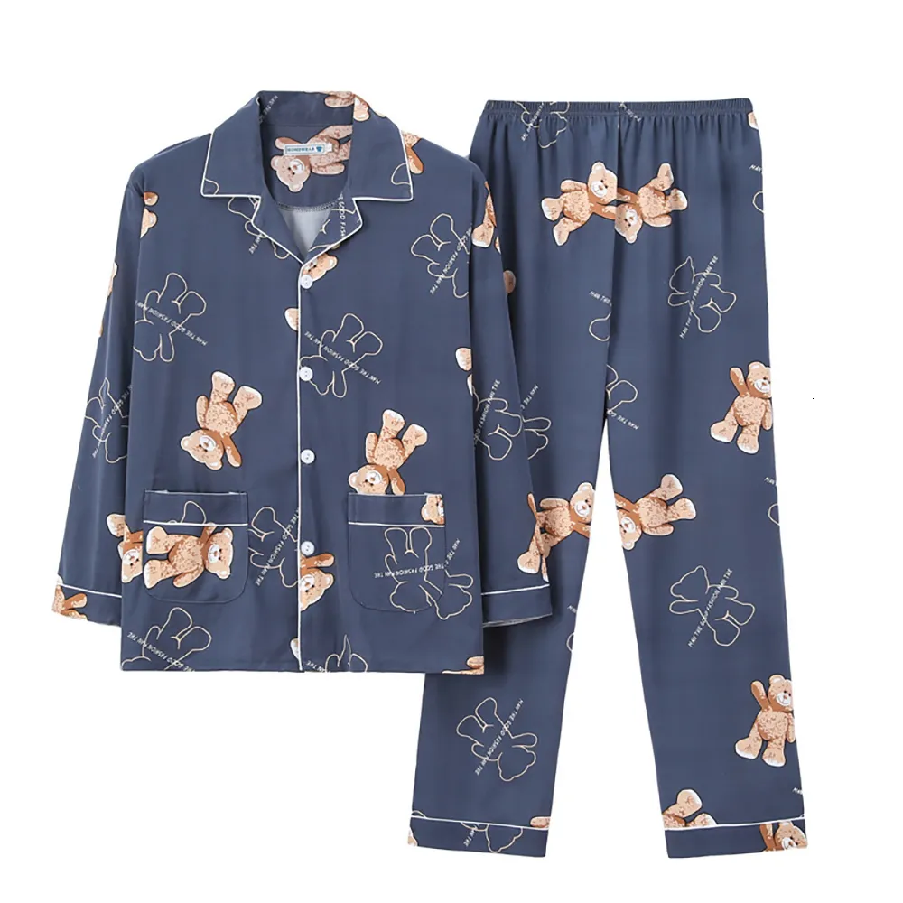 Cartoon Print Kawaii Pajama Set For Men Trendy And Cozy Ackermans
