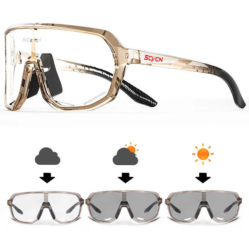 Outdoor Eyewear Scvcn photochrome Radsportbrille uv400 Radsportbrille Fahrradsportbrille MTB Outdoor-Sonnenbrille P230505