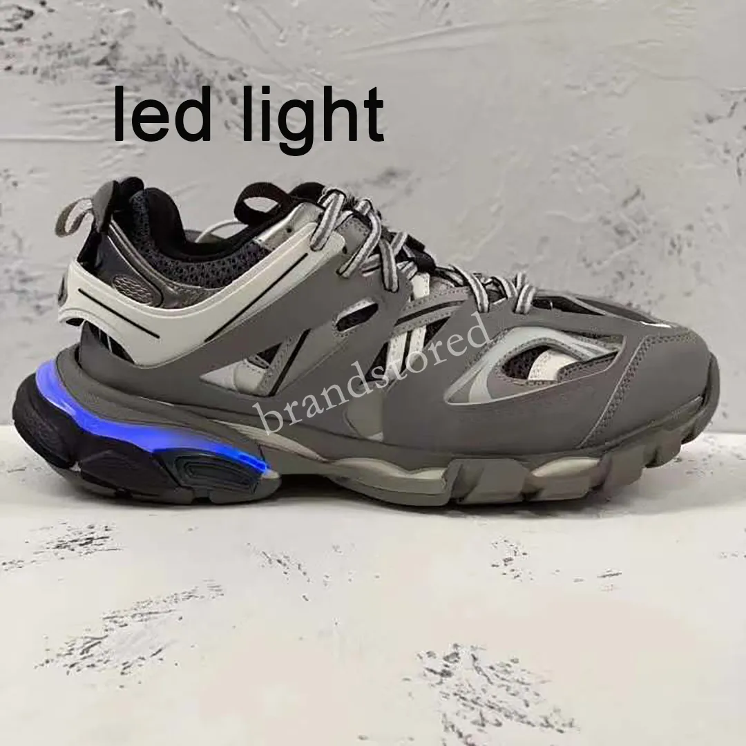Unisex LED Light Up Triple S Platform Sneakers Vintage Style Lace Up Running Shoes with Oversized Sole