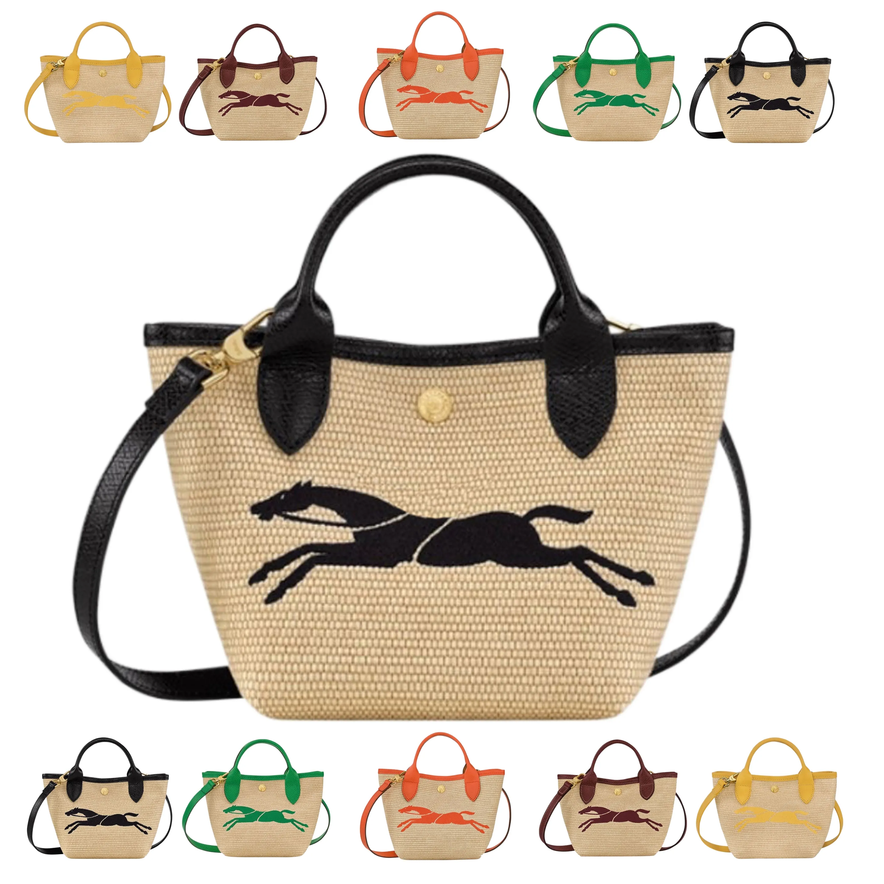 Luxury Designer Straw Canvas Tote Bag High Quality Weave Crossbody Clutch For Women, Large