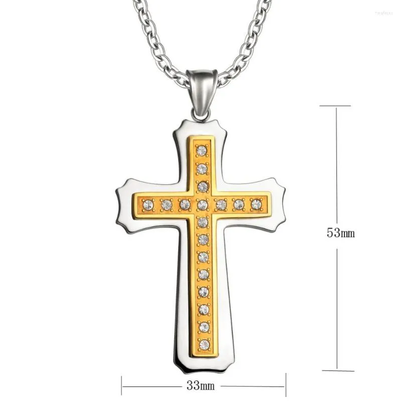 Cadeias Yaffil Latin Cross Charm Colar com Clear Zircon Mulheres pendentes de Oração Jóias Religião P9032