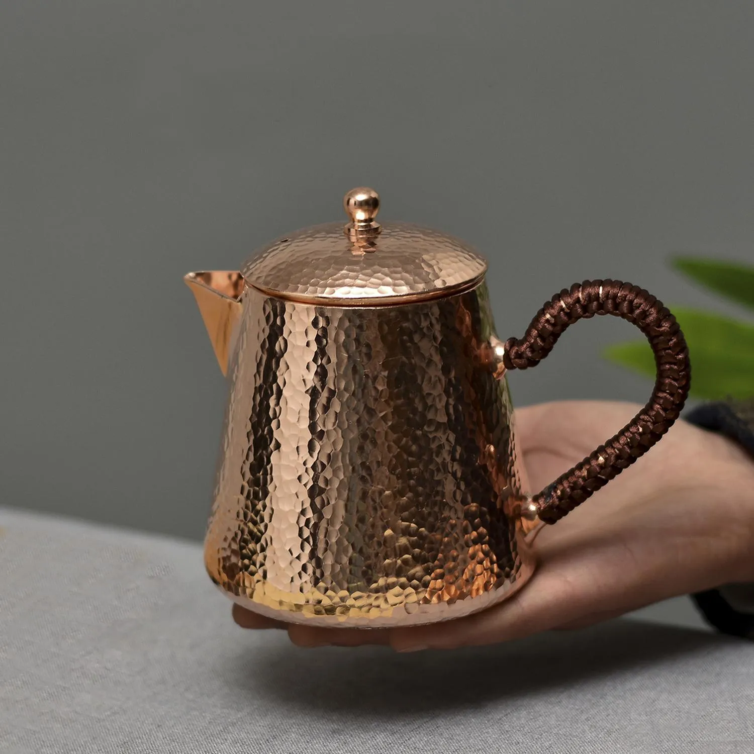 Teaware Handmade Pure Copper Teapot Tea Kettle Hammer Pattern Kung Fu Tea Drinkware Tableware