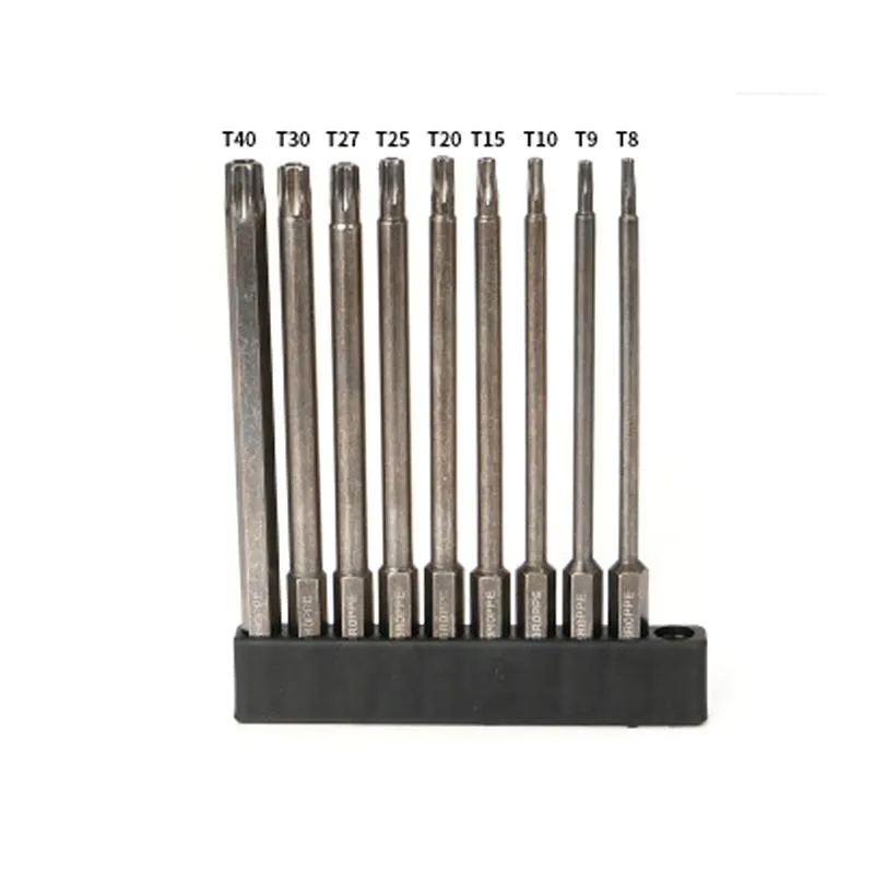 Schroevendraaier Torx Set di punte per cacciavite elettrico a percussione S2 Punte per lotti di vento con testa di prugna dura Trapano elettrico Kit di riparazione a mano per lotti