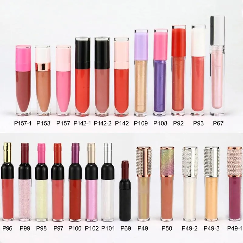 Lip Gloss JMSP 뷰티 스토어 사용자 정의 당신 자신의 브랜드 122 컬러 DIY 반짝이는 광택있는 투명 립스틱