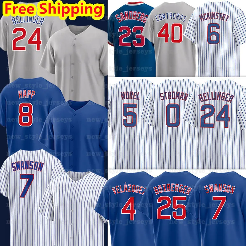 7 camisas de beisebol de Dansby Swanson Cody Bellinger Christopher Morel Chicago Ian Happ Marcus Stroman Seiya Suzuki Patrick Wisdom Justin Steele Rowan Wick
