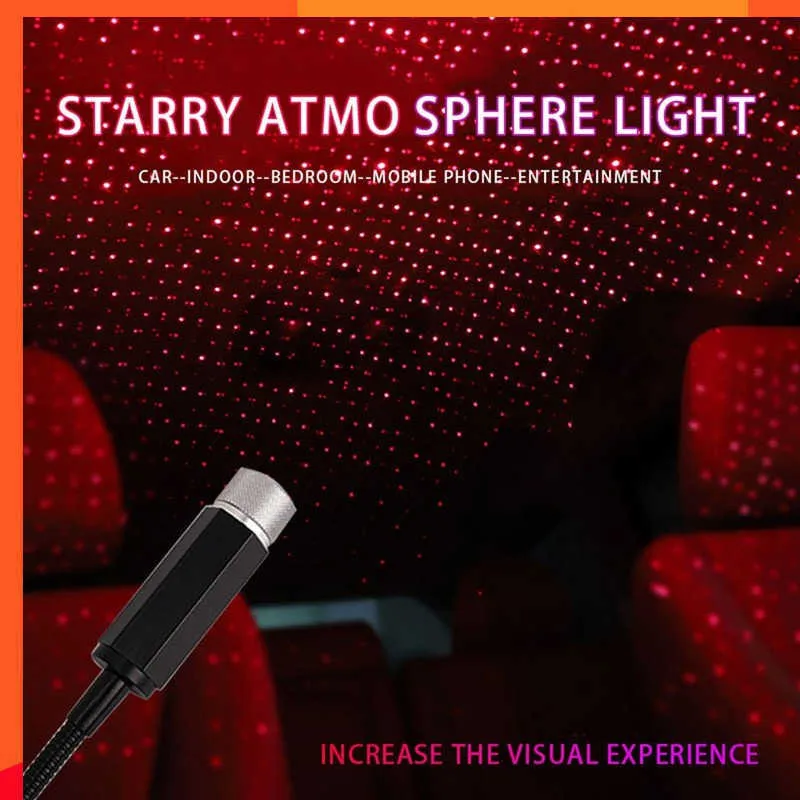 Lujoso y romántico 5v USB Led cielo estrellado luz nocturna lámpara de proyector Galaxy Star para techo de coche decoración de techo de habitación de hogar Plug Play