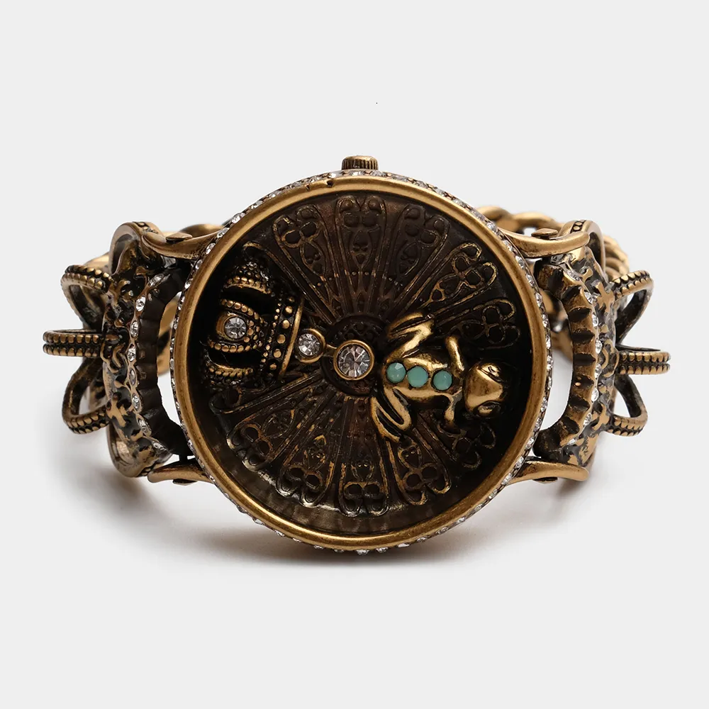 Chaîne JBJD Femmes Montre Style Ancien Vintage Bracelet Couronne Royale Grenouille Poignet Cadeau Unique 230506