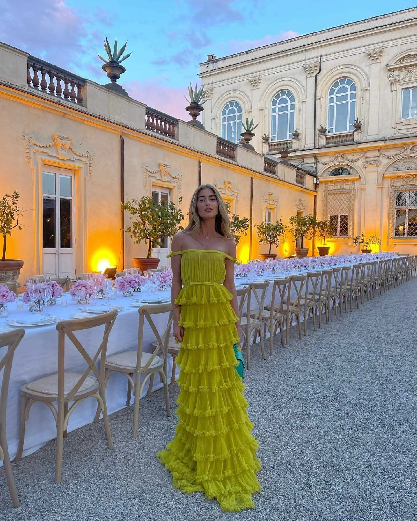 Vestido plissado cerimonia shop
