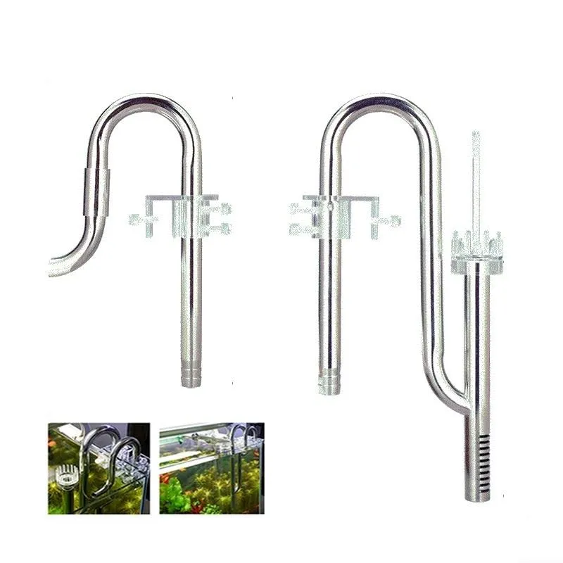 Accessories ZRDR Aquarium Filter Stainless Steel External Filter Inflow outflow Inlet Outlet Skimmer Water Remove Oil Film Lily Tube