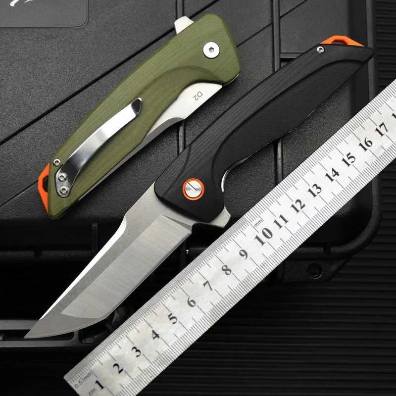 Kempingowe noże łowieckie nosi głowę hokkaido składany nóż D2 Wysokie twardość ostre, składane nóż Składany nóż kempingowy nóż P230506