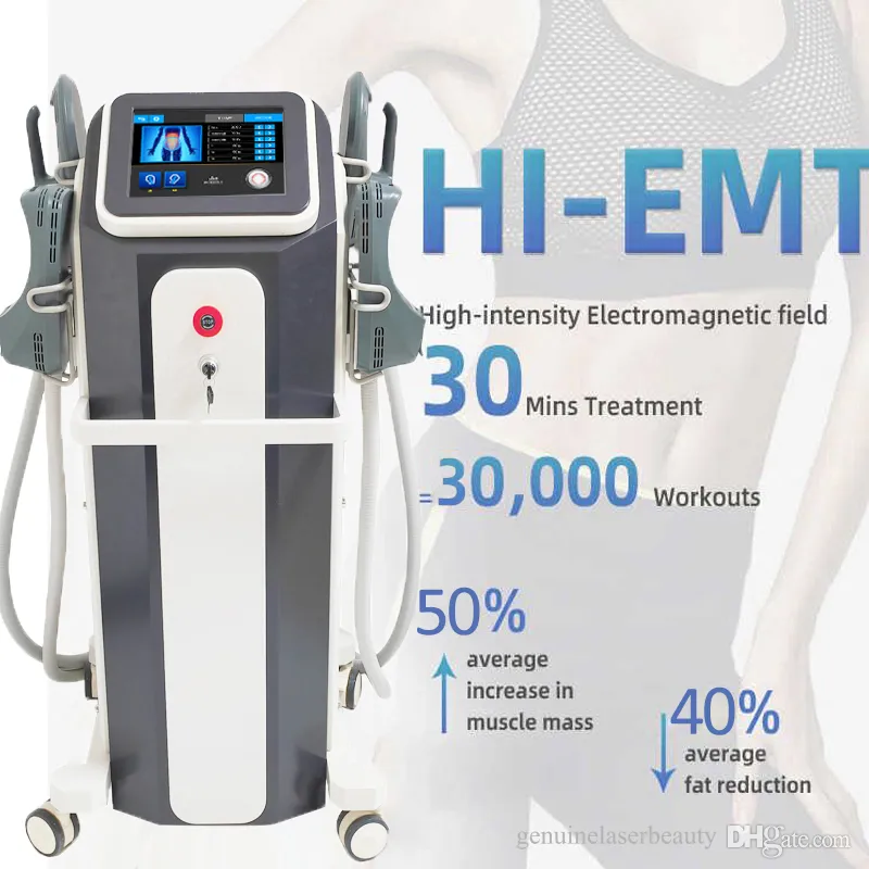 Hiemt Emslim elektromagnetische Muskel-EMS-Fettverbrennungs-Slim-Maschine Tesla Body Sculpt RF Hautstraffungsmaschinen 4 Griff