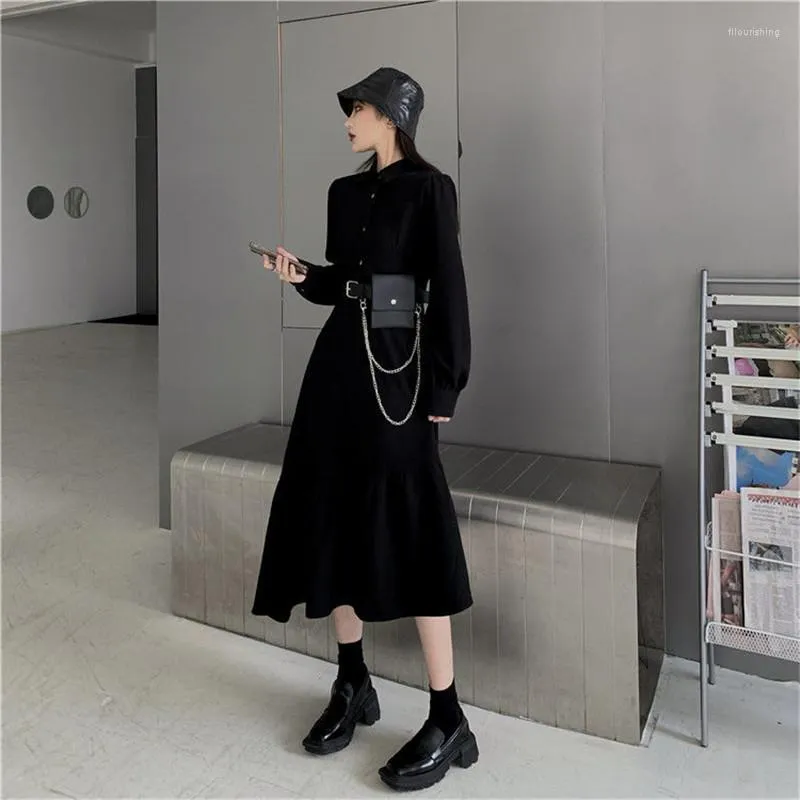 Casual Dresses Vestidos Mujer Verano 2023 Women s Dark Workwear Dress Robe Femme Roupas Femininas Com Frete Gratis