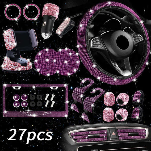 Lot De 4 Bagues Décoratives Chromées Pour Appuie-tête De Voiture - Strass Brillant Pour Intérieur SUV, Berline