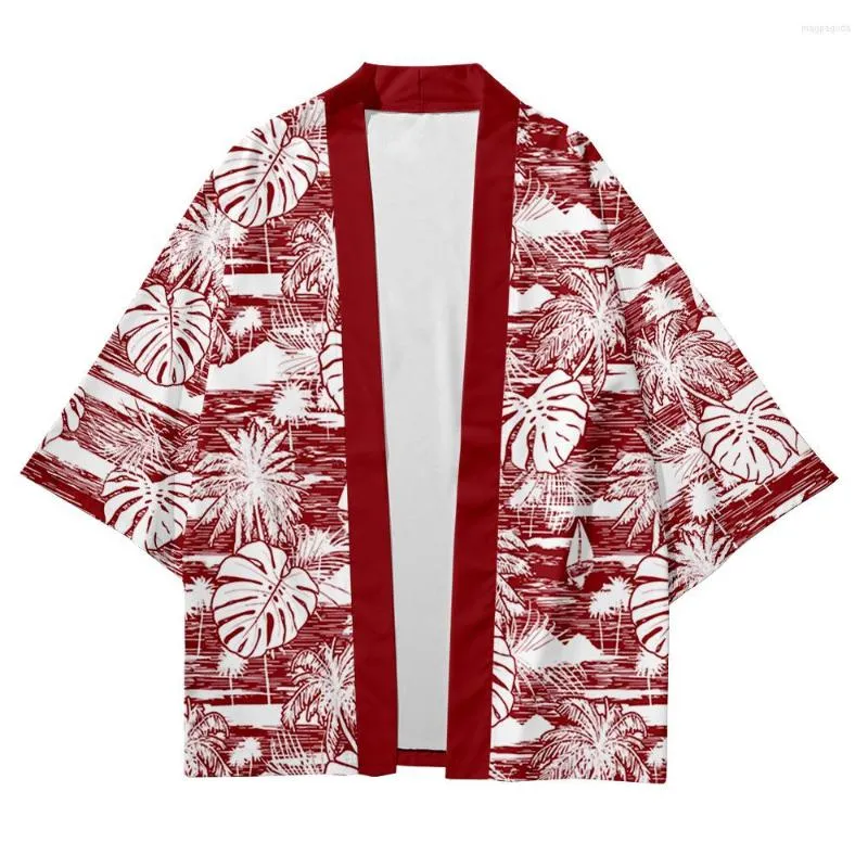 Roupas étnicas japonesas adultas yukata quimono camisa havaí blusa de flor asiática samurai haori cardigan de tamanho 3xl 4xl streetwear solto