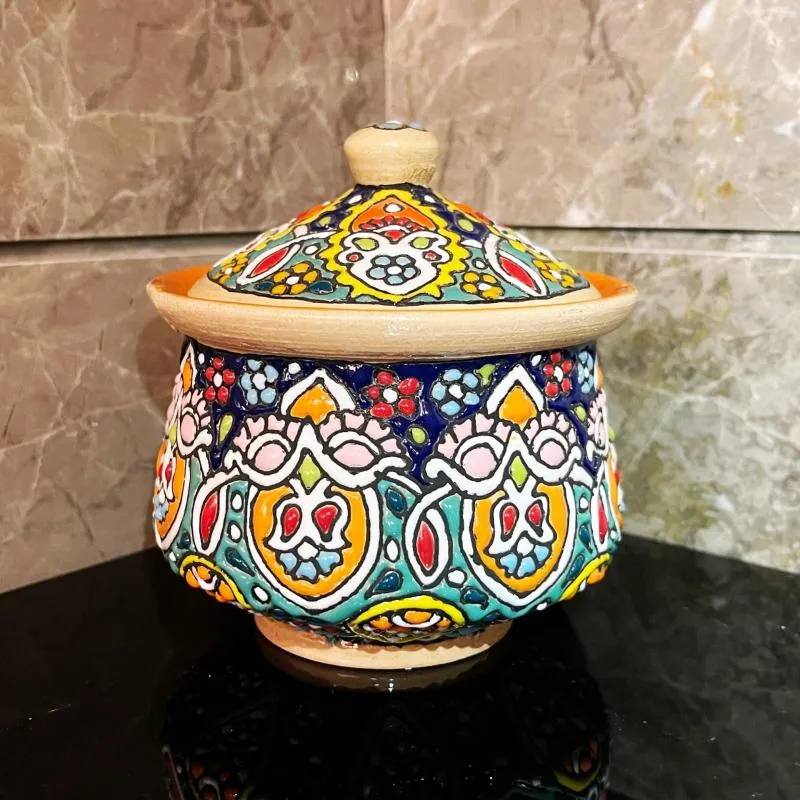 Opslagflessen Full Color Handgeschilderde keramische grote potten voor het opslaan van decoraties Kleine items Home Gebruik woonkamers en snoepjes