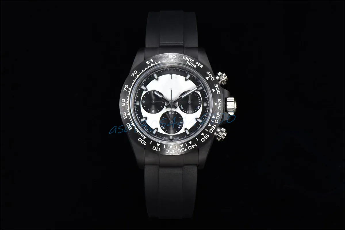 CS Heren Watch Ceramic Series Sapphire Crystal Glass Mirror 7750 Single Stop Movement 12,4 mm dikte