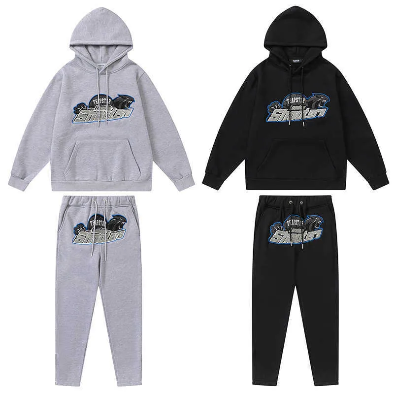 Vêtements de créateurs Mode Survêtement À Capuche Trapstar Flocage Patch Lettre Patch À Capuche Drill Fermeture Zipper Long Pantalon Drill Set Casual Sweats Streetwear