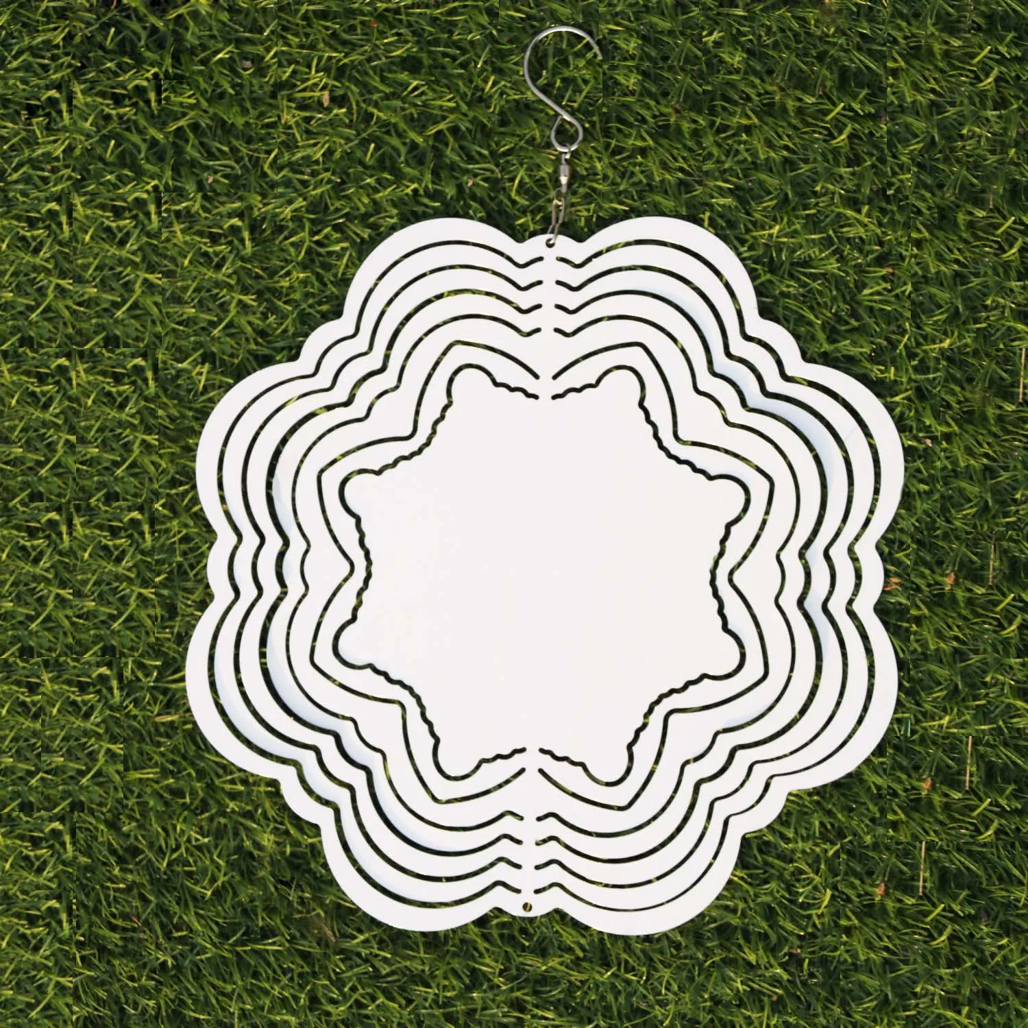 10 pouces sublimation vent spinner flans extérieur en métal suspendu ornement décoration pour cour et jardin intérieur