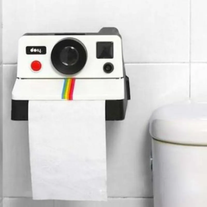 Boîte à mouchoirs créative rétro en forme d'appareil photo Polaroid, boîtes à mouchoirs inspirées, porte-rouleau de papier toilette, boîte de salle de bains, décor rétro WJ630