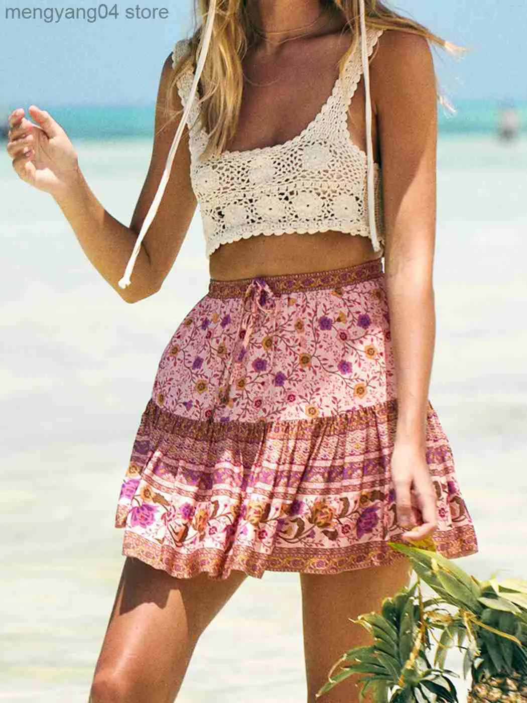 Boho skirt beach hot sale