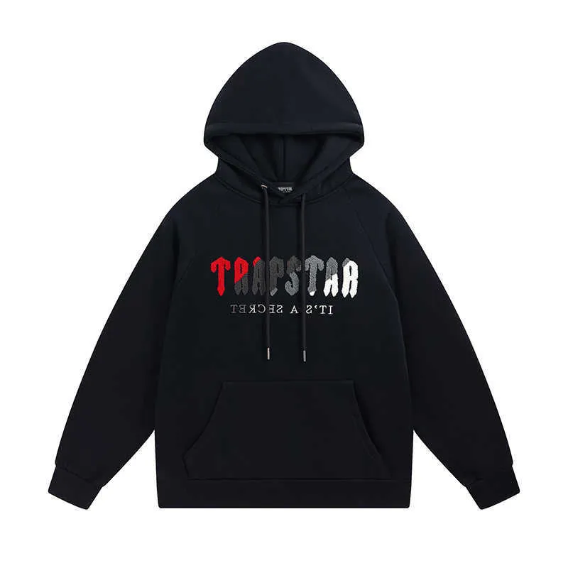 Black and red trapstar hoodie sales