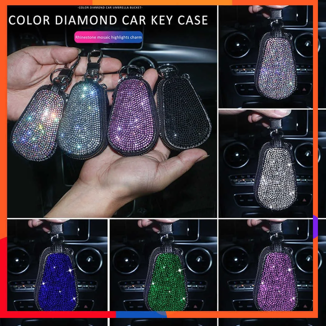 New Bling Car Key Case Keychian Cover Holder Portachiavi Diamante Strass Accessori per interni auto per donna per Benz Bmw F10 Bmw F30