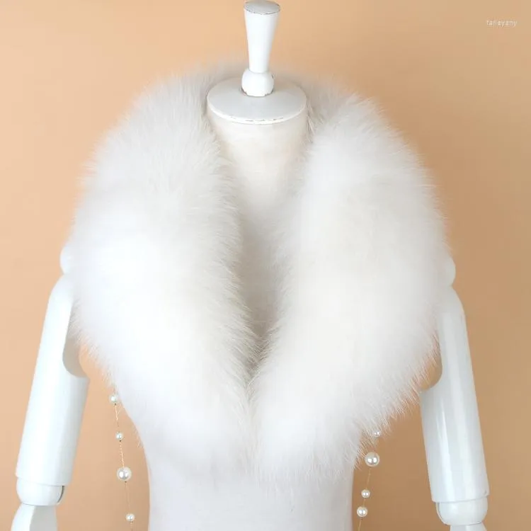 Sciarpe 2023 Inverno Collo in vera pelliccia oversize per uomo e donna Bavaglino intero universale per donna