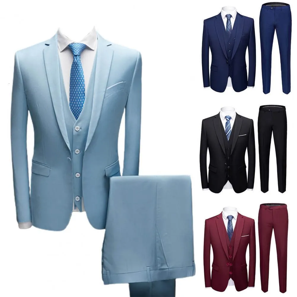 Abiti da uomo Blazer Elegante Sposo Bottoni dimagranti maschili Temperamento formale con risvolto Uomo per affari 230506