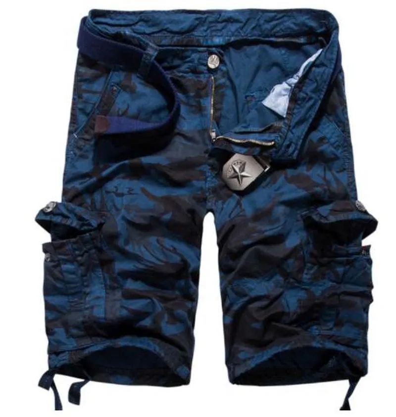 Мужские шорты качественные мужские повседневные шорты камуфляж камуфляж Camo Homme Cargo мужчина свободный человек военные короткие брюки мужские бермудские брюки 230506