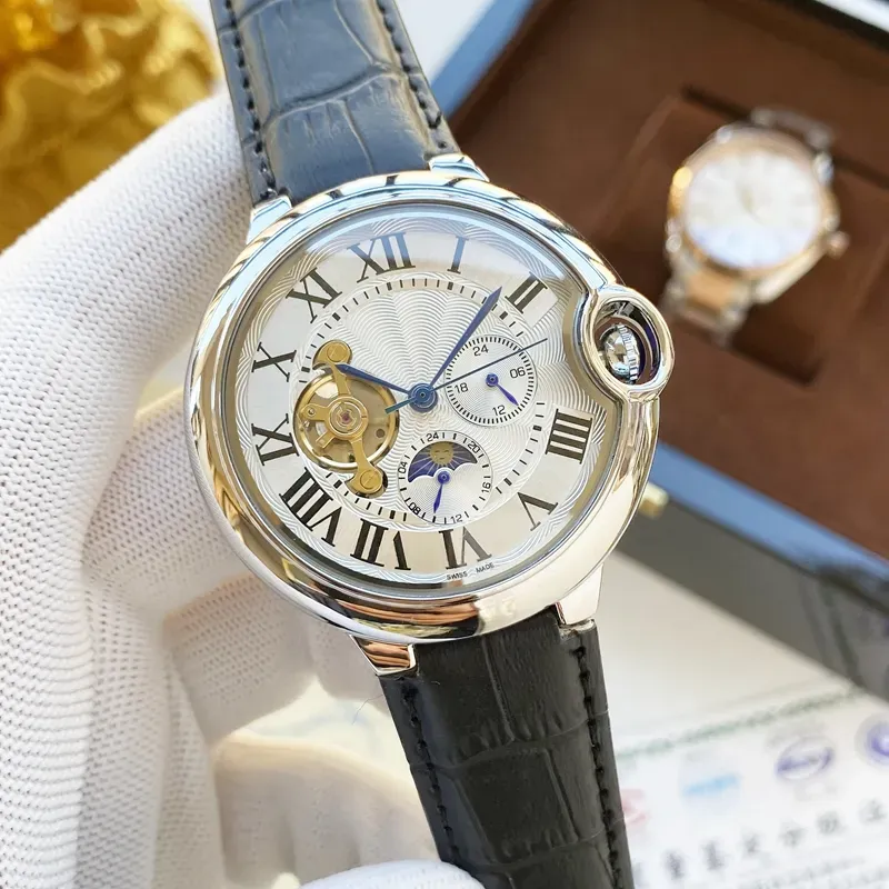 Relojes para hombre Cinco puntadas 46 mm Tama o Reloj mec nico autom tico Fase lunar Relojes de pulsera de alta calidad Marca de f brica superior