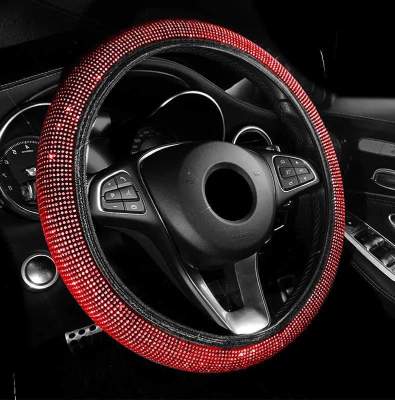 New Bling Car Accessories Set For Women Steering Wheel Cover License Plate  Frame Car Vent Decor Phone Holder Hook USB Charger From 17,44 €