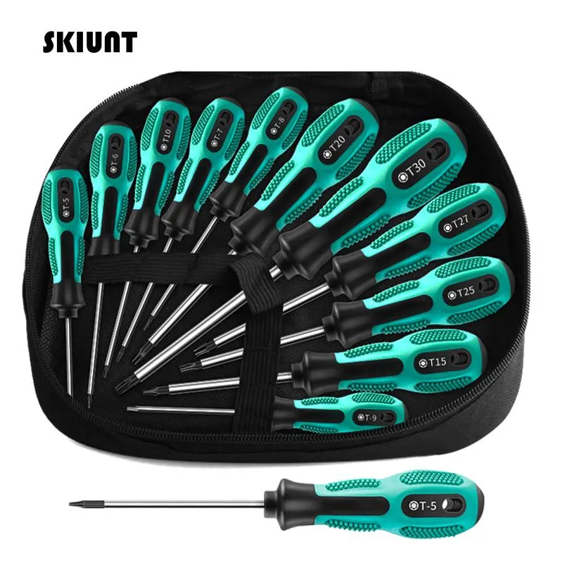 Tournevis SKIUNT – jeu de tournevis Torx magnétique T5T20 embouts, tournevis isolé, poignée antidérapante, multi-outils, outils manuels de réparation ménagère