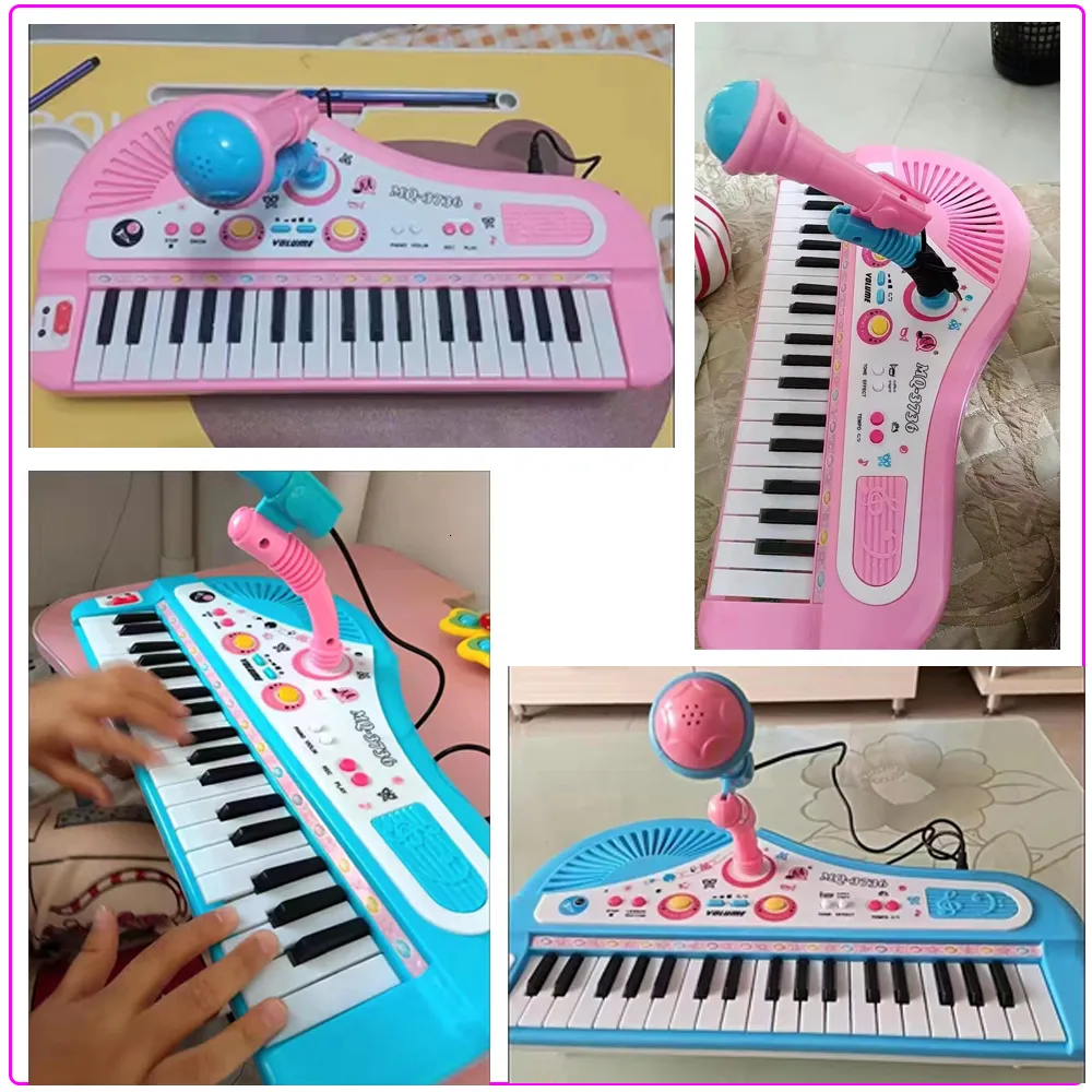 Big Fun Kids Piano 37-Key Kids With Microphone - Musical Toy For Ages 3-8 (8 Tones, 8 Rhythms, Battery/USB Powered) Keyboard Piano