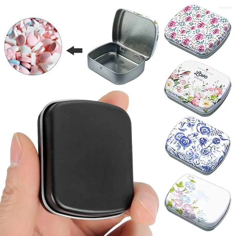 Emballage cadeau Protable Candy Tea Container Storage Case Metal Tin Jewelry Mini Iron