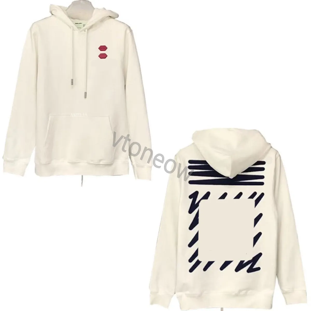 2023 Autunno e inverno Nuovi designer di alta qualità da uomo con cappuccio da donna Offs Offs coppia Coppia Simpulla Casual White