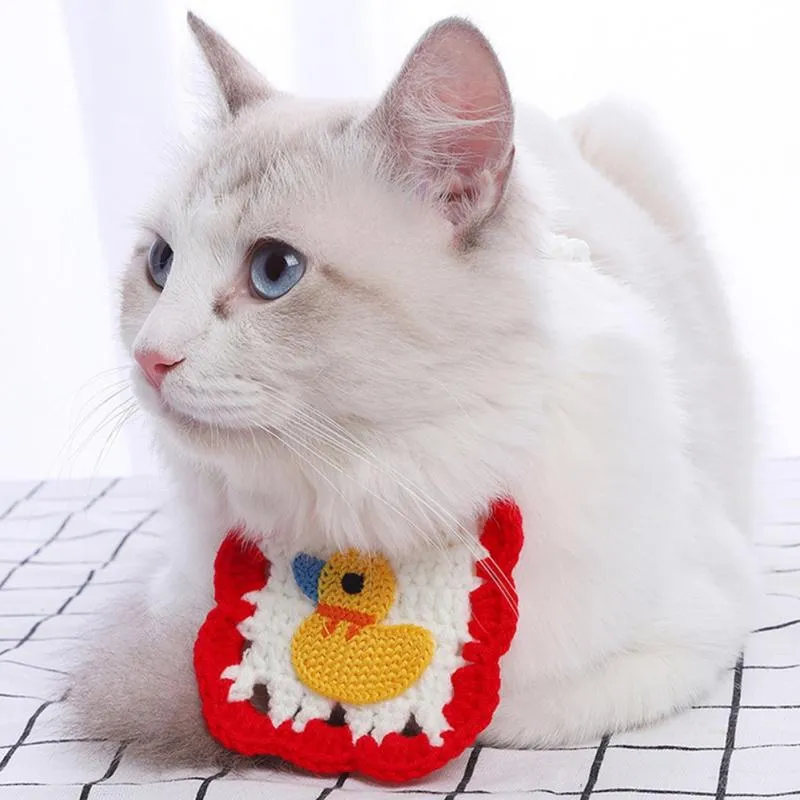 Colliers de chat conduit chien Pet salive serviette mignon dessin animé collier bavoir pour petits chats moyens de haute qualité