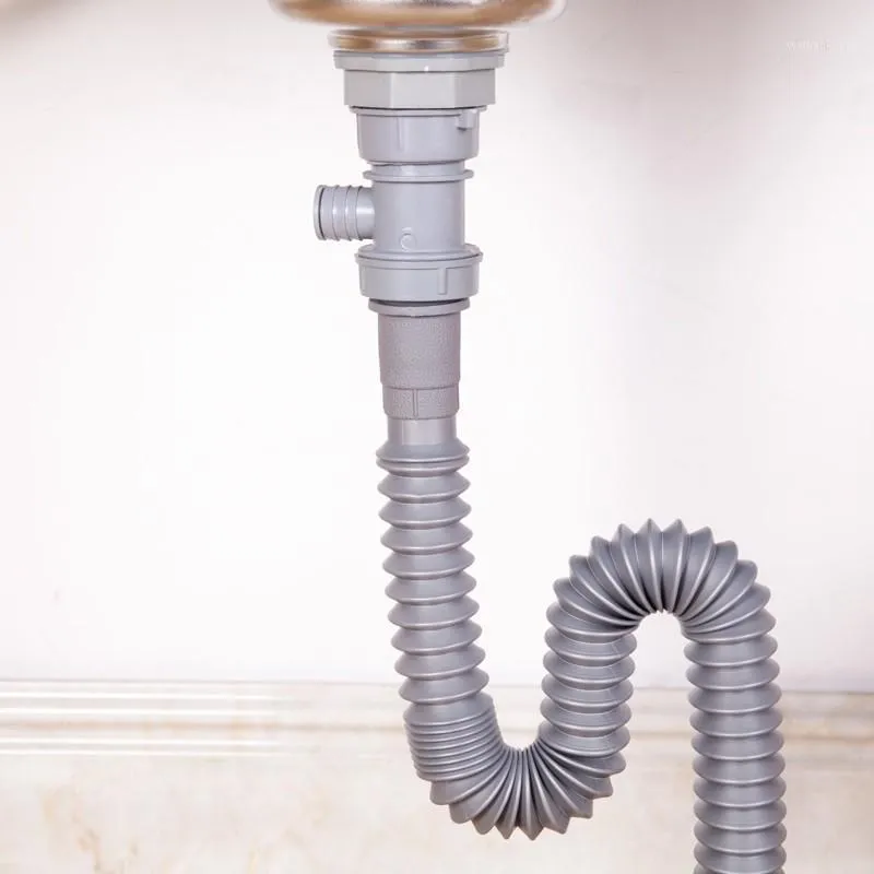 Kitchen Faucets Flexible Bendable Drainage Basins Under 78cm Pp Plastic Pipes Fittings For The Loodgieter Wash Basin Drain1