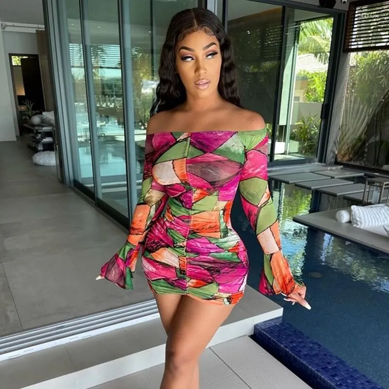 Casual Dresses Spring Sheer Mesh Sexy Party Dress Women Clothing