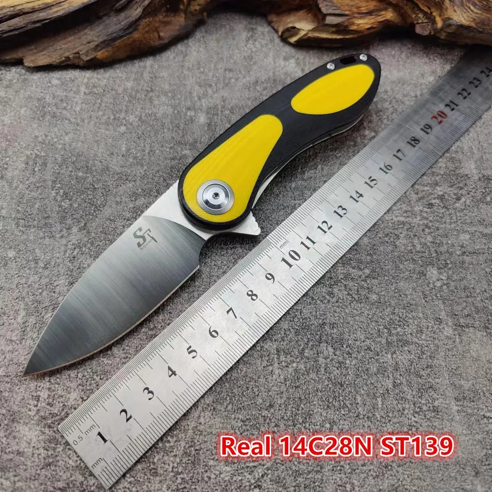Messen Sitivien 14C28N Blade ST139 Micarta / G10 Ball Bearing Flipper Tactical Outdoor EDC Tool Camp Hunt Pocket folding Utility Knife