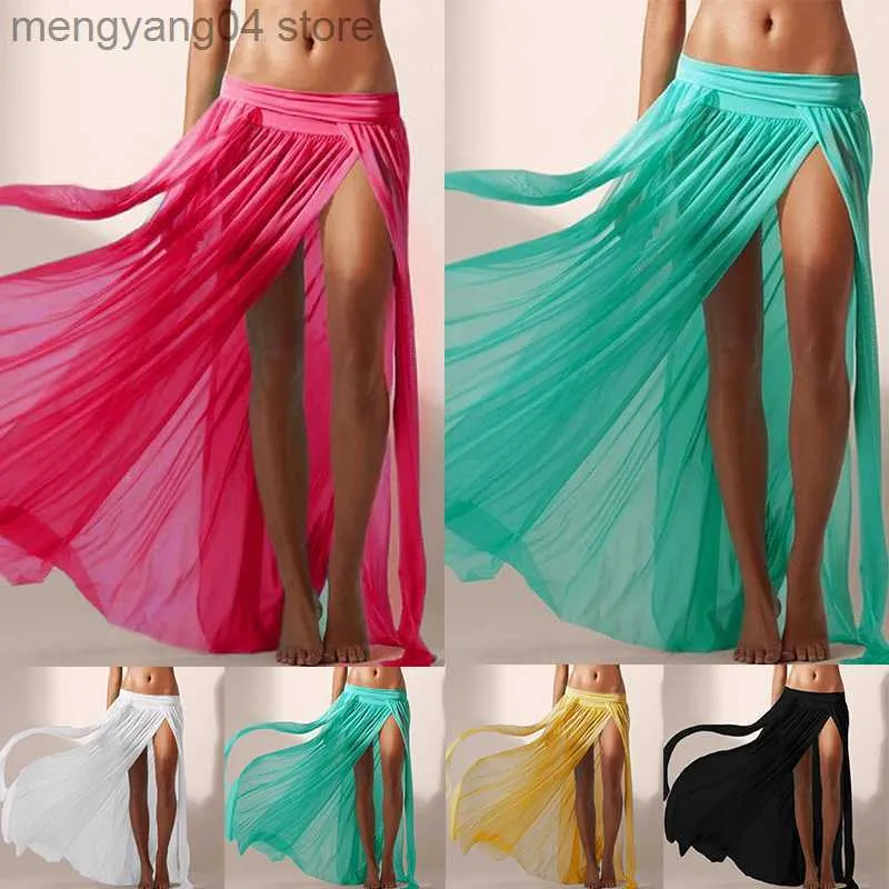 Skirts Summer Beach Bikini Cover Ups Wrap Mesh Skirt For Women
